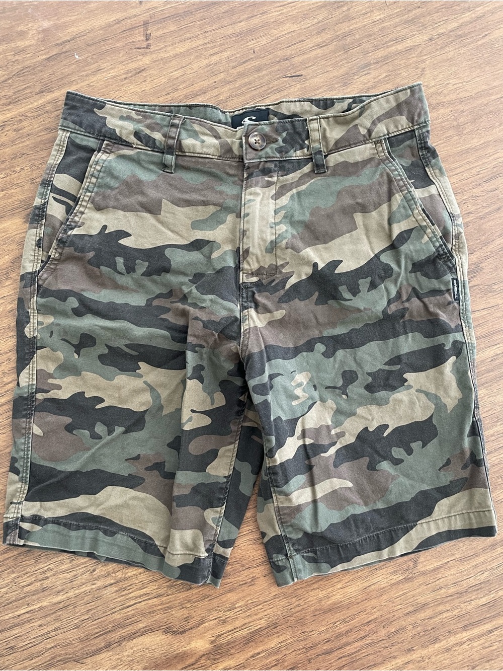 O'Neill Men's Camo Flat Front Shorts - Green, Brown, Black